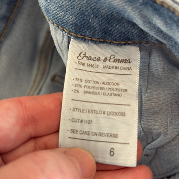 Women's 5 Pocket Grace & Emma Jeans Side Split Hem Size 6 Medium Wash EUC - Picture 11 of 12